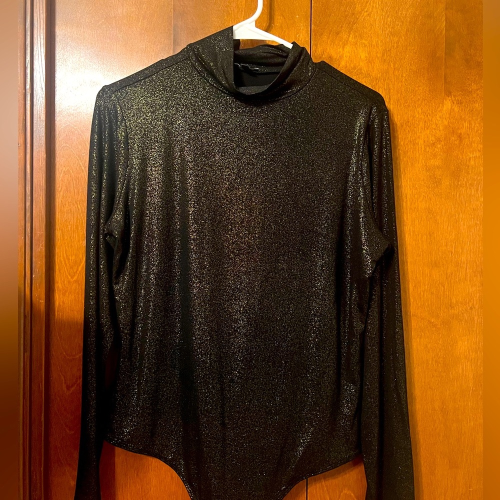 Black gold sparkly bodysuit